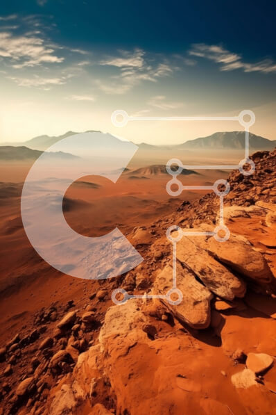 Σετ των 2 Intra Συλλεκτικό Ξύλινο Παζλ Plywood  4mm - Όμορφη εικόνα του αρειανού τοπίου με βουνά και κοιλάδες Σε Ξύλινο Κουτί - Διαστάσεις: 10x10 cm – 25 κομμάτια