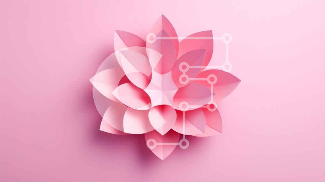 Intra Συλλεκτικό Ξύλινο Παζλ Plywood  4mm - Ροζ χάρτινο λουλούδι σε ροζ φόντο Σε Ξύλινο Κουτί - Διαστάσεις Puzzle: 10x10 cm – 25 κομμάτια