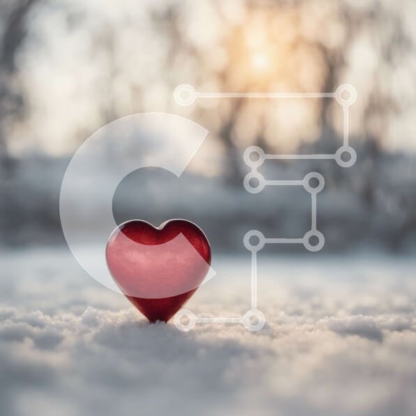 Intra Συλλεκτικό Ξύλινο Παζλ Plywood  4mm - Κόκκινη καρδιά στο χιονισμένο δάσος Σε Ξύλινο Κουτί - Διαστάσεις: 10x10 cm – 25 κομμάτια