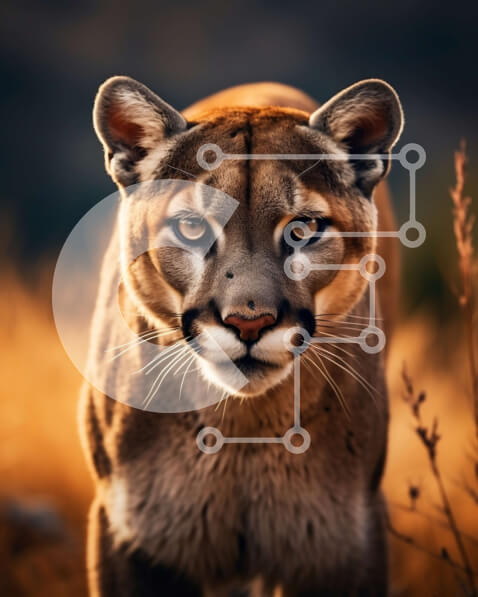 Σετ των 2 Intra Συλλεκτικό Ξύλινο Παζλ Plywood  4mm - Εκπληκτική εικόνα ενός βουνού λιονταριού σε ένα φυσικό βιότοπο Σε Ξύλινο Κουτί - Διαστάσεις: 10x10 cm – 25 κομμάτια