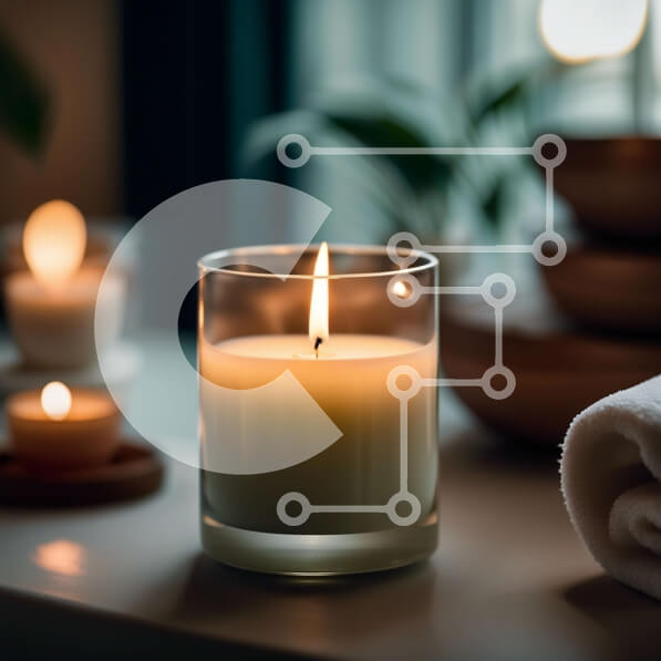 Σετ των 2 Intra Συλλεκτικό Ξύλινο Παζλ Plywood  4mm - Ζεστή και χαλαρωτική ατμόσφαιρα σε ένα σπα με αναμμένο κερί Σε Ξύλινο Κουτί - Διαστάσεις: 10x10 cm – 25 κομμάτια