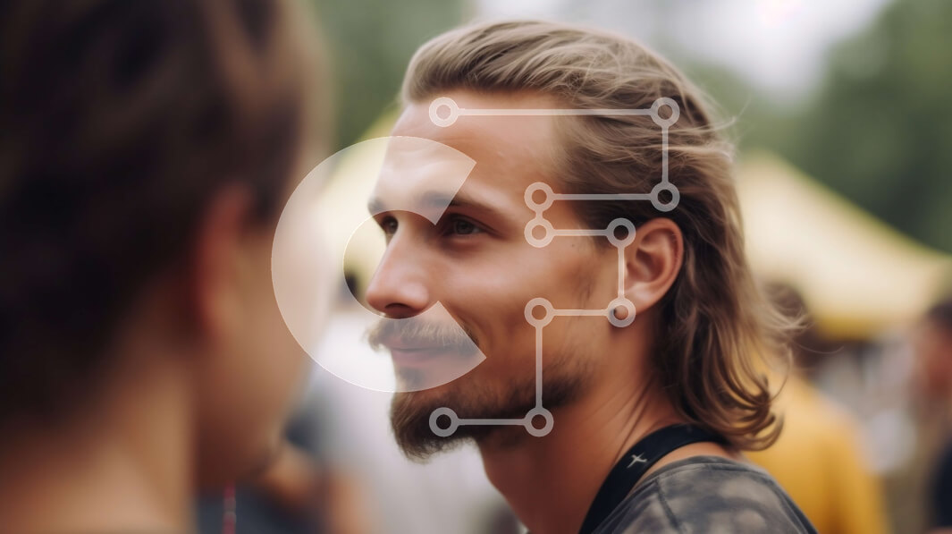 Intra Συλλεκτικό Ξύλινο Παζλ Plywood  4mm - Σοβαρός άνδρας με μακριά μαλλιά και γένια κοιτάζοντας μακριά Σε Ξύλινο Κουτί - Διαστάσεις Puzzle: 10x10 cm – 25 κομμάτια