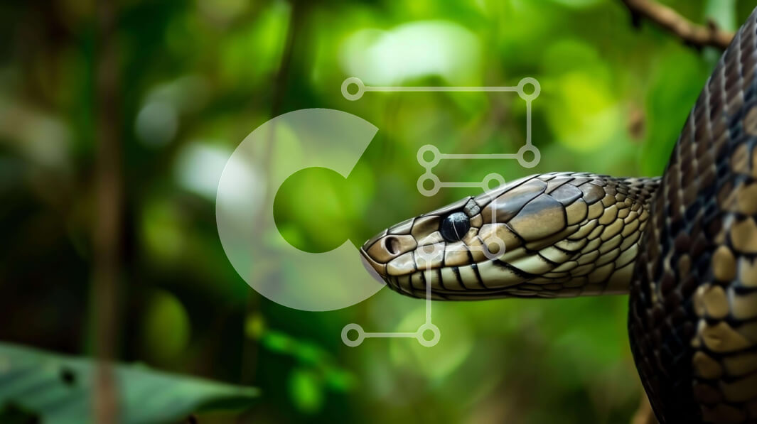 Intra Συλλεκτικό Ξύλινο Παζλ Plywood  4mm - Φίδι που κρέμεται στο δάσος Σε Ξύλινο Κουτί - Διαστάσεις: 10x10 cm – 25 κομμάτια