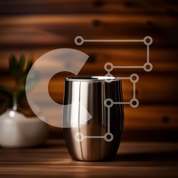 Intra Συλλεκτικό Ξύλινο Παζλ Plywood  4mm - Μοντέρνο ποτήρι από ανοξείδωτο ατσάλι με μινιμαλιστικό σχέδιο Σε Ξύλινο Κουτί - Διαστάσεις: 10x10 cm – 25 κομμάτια