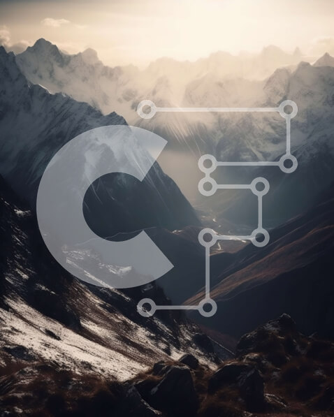 Intra Συλλεκτικό Ξύλινο Παζλ Plywood  4mm - Εκπληκτική θέα των χιονισμένων βουνών και του ποταμού στην κοιλάδα Σε Ξύλινο Κουτί - Διαστάσεις: 10x10 cm – 25 κομμάτια