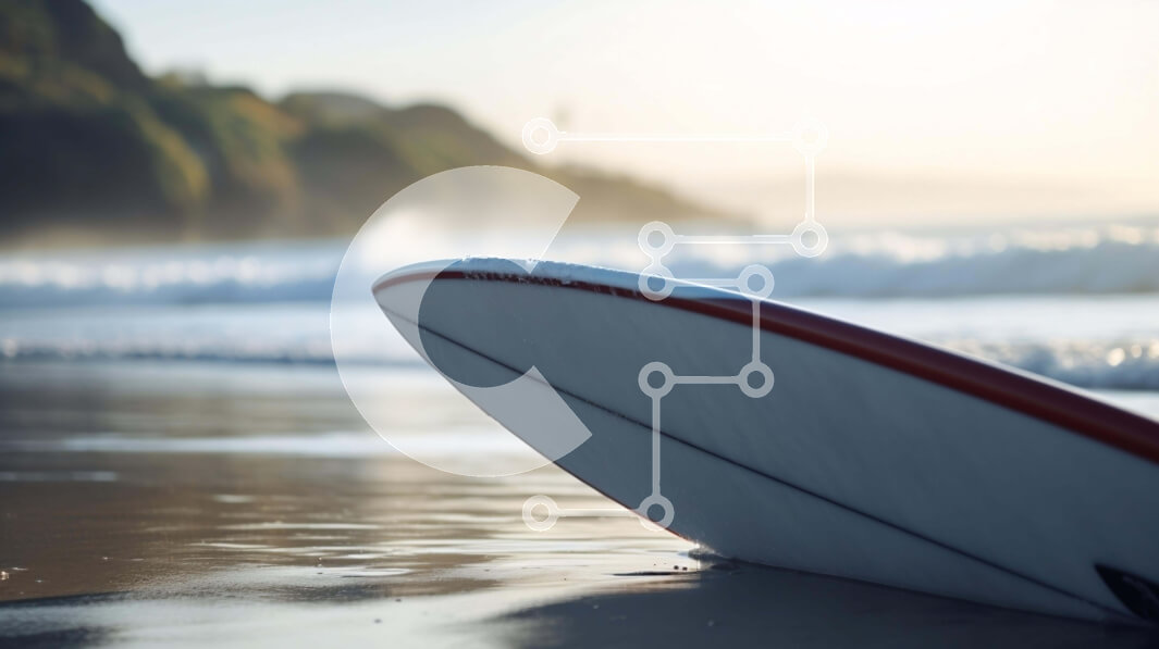 Intra Συλλεκτικό Ξύλινο Παζλ Plywood  4mm - Σανίδα του σερφ στην παραλία Σε Ξύλινο Κουτί - Διαστάσεις: 10x10 cm – 25 κομμάτια