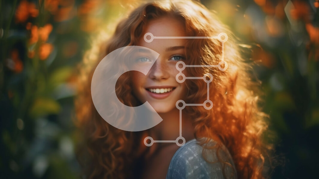 Intra Συλλεκτικό Ξύλινο Παζλ Plywood  4mm - Όμορφη εικόνα μιας γυναίκας με κόκκινα μαλλιά σε ένα χωράφι αγριολούλουδων Σε Ξύλινο Κουτί - Διαστάσεις Puzzle: 10x10 cm – 25 κομμάτια