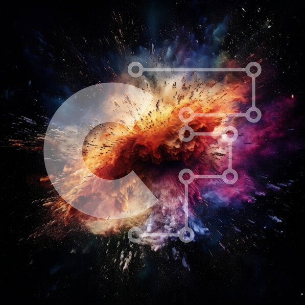 Intra Συλλεκτικό Ξύλινο Παζλ Plywood  4mm - Έκρηξη πολύχρωμων σωματιδίων στο διάστημα Σε Ξύλινο Κουτί - Διαστάσεις Puzzle: 10x10 cm – 25 κομμάτια