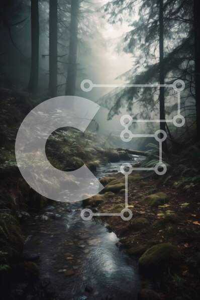 Σετ των 2 Intra Συλλεκτικό Ξύλινο Παζλ Plywood  4mm - Μυστηριώδης και μαγευτική φωτογραφία δασικού τοπίου Σε Ξύλινο Κουτί - Διαστάσεις: 10x10 cm – 25 κομμάτια