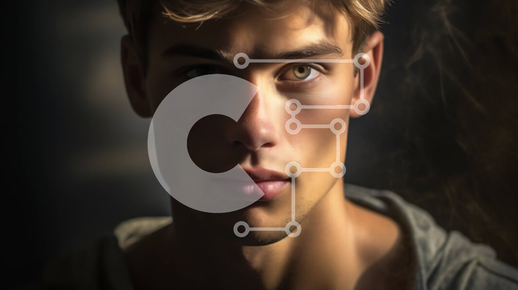 Intra Συλλεκτικό Ξύλινο Παζλ Plywood  4mm - Σοβαρός νεαρός άνδρας με ξανθά μαλλιά και γαλάζια μάτια Σε Ξύλινο Κουτί - Διαστάσεις Puzzle: 10x10 cm – 25 κομμάτια