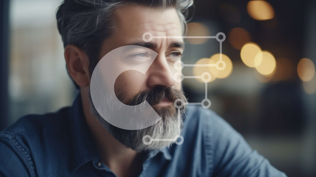 Intra Συλλεκτικό Ξύλινο Παζλ Plywood  4mm - Στοχαστικός Μεσήλικας με τζιν πουκάμισο Σε Ξύλινο Κουτί - Διαστάσεις Puzzle: 10x10 cm – 25 κομμάτια