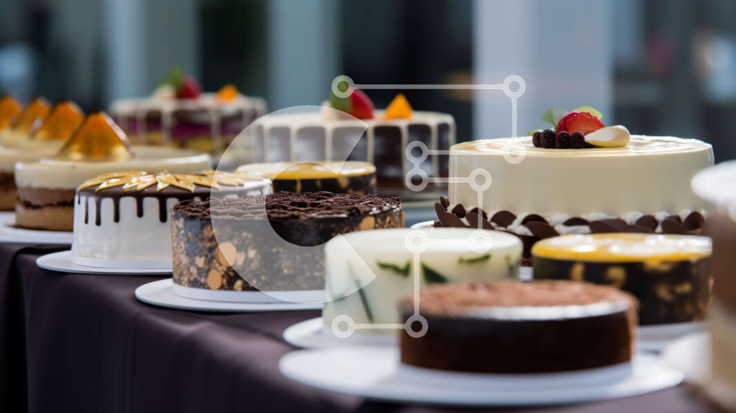 Σετ των 2 Intra Συλλεκτικό Ξύλινο Παζλ Plywood  4mm - Λαχταριστά κέικ και επιδόρπια στην οθόνη Σε Ξύλινο Κουτί - Διαστάσεις: 10x10 cm – 25 κομμάτια