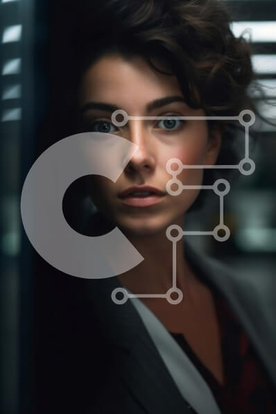 Intra Συλλεκτικό Ξύλινο Παζλ Plywood  4mm - Σοβαρή επιχειρηματίας με κοστούμι και γραβάτα που κοιτάζει την κάμερα Σε Ξύλινο Κουτί - Διαστάσεις Puzzle: 10x10 cm – 25 κομμάτια