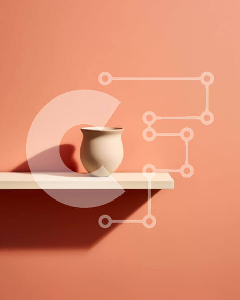 Intra Συλλεκτικό Ξύλινο Παζλ Plywood  4mm - Όμορφη εσωτερική διακόσμηση: Λευκό κεραμικό βάζο στο ράφι Σε Ξύλινο Κουτί - Διαστάσεις Puzzle: 10x10 cm – 25 κομμάτια