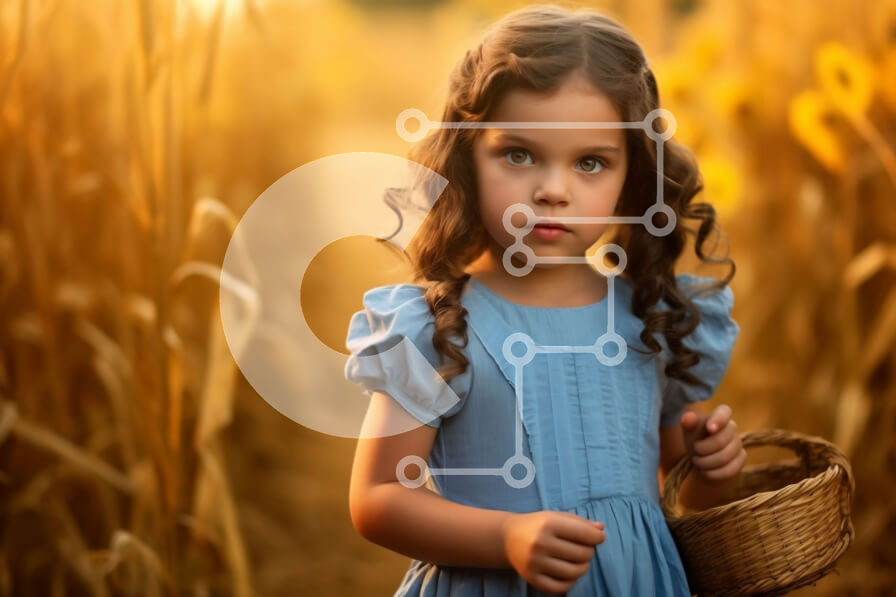 Intra Συλλεκτικό Ξύλινο Παζλ Plywood  4mm - Όμορφη εικόνα ενός νεαρού κοριτσιού σε ένα χωράφι με σιτάρι στο ηλιοβασίλεμα Σε Ξύλινο Κουτί - Διαστάσεις: 10x10 cm – 25 κομμάτια