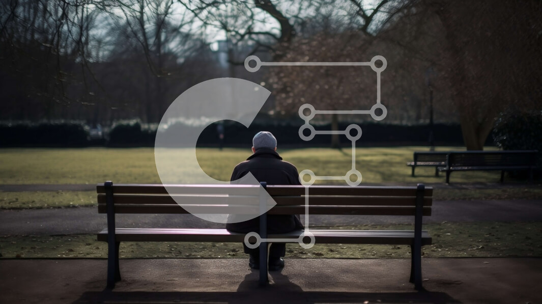 Intra Συλλεκτικό Ξύλινο Παζλ Plywood  4mm - Χαλαρωτική σκηνή ενός ατόμου που κάθεται σε ένα παγκάκι σε ένα πάρκο Σε Ξύλινο Κουτί - Διαστάσεις Puzzle: 10x10 cm – 25 κομμάτια