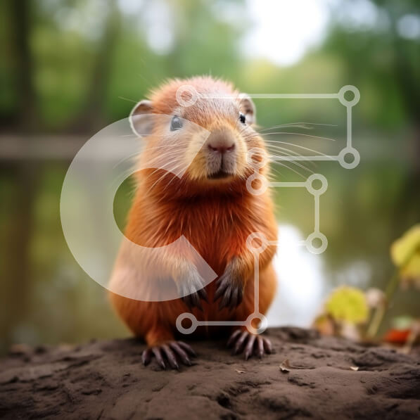 Intra Συλλεκτικό Ξύλινο Παζλ Plywood  4mm - Αξιολάτρευτη εικόνα ενός κάστορα στο φυσικό του περιβάλλον Σε Ξύλινο Κουτί - Διαστάσεις: 10x10 cm – 25 κομμάτια