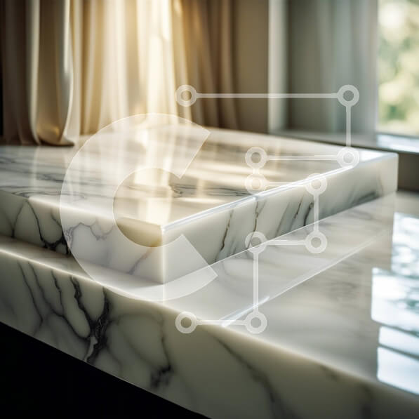 Intra Συλλεκτικό Ξύλινο Παζλ Plywood  4mm - Κομψή εσωτερική διακόσμηση με πάγκο από λευκό μάρμαρο και ξύλινο ντουλάπι Σε Ξύλινο Κουτί - Διαστάσεις Puzzle: 10x10 cm – 25 κομμάτια