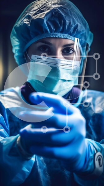 Intra Συλλεκτικό Ξύλινο Παζλ Plywood  4mm - Επαγγελματίας Γυναίκα Χειρουργός με Νυστέρι και Μάσκα Προσώπου Σε Ξύλινο Κουτί - Διαστάσεις Puzzle: 10x10 cm – 25 κομμάτια