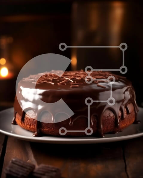 Σετ των 2 Intra Συλλεκτικό Ξύλινο Παζλ Plywood  4mm - Απολαυστικό κέικ σοκολάτας με γλάσο σοκολάτας και κερί για γιορτές Σε Ξύλινο Κουτί - Διαστάσεις: 10x10 cm – 25 κομμάτια