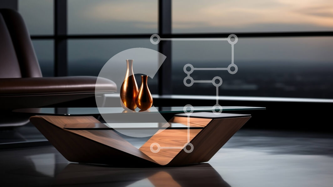 Intra Συλλεκτικό Ξύλινο Παζλ Plywood  4mm - Μοντέρνο Τραπεζάκι Σαλονιού με γυάλινο μπλουζάκι και ξύλινη βάση Σε Ξύλινο Κουτί - Διαστάσεις Puzzle: 10x10 cm – 25 κομμάτια