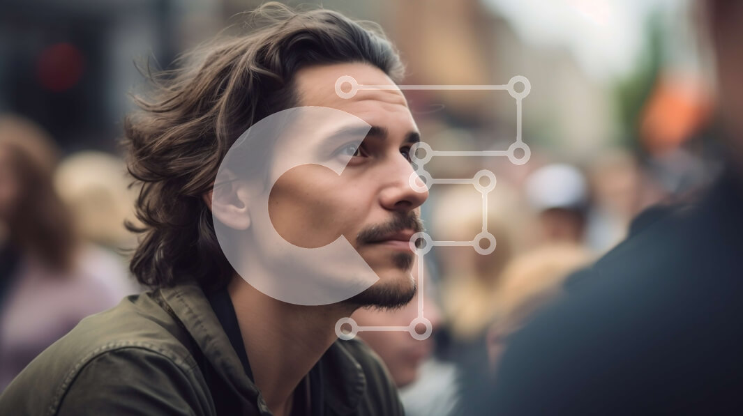 Intra Συλλεκτικό Ξύλινο Παζλ Plywood  4mm - Σκεπτικός νεαρός άνδρας με πράσινο σακάκι που κάθεται σε παγκάκι σε πολυσύχναστο δρόμο της πόλης Σε Ξύλινο Κουτί - Διαστάσεις Puzzle: 10x10 cm – 25 κομμάτια