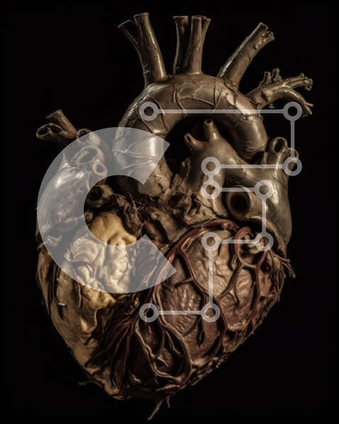 Intra Συλλεκτικό Ξύλινο Παζλ Plywood  4mm - Ρεαλιστική εικόνα μιας ανθρώπινης καρδιάς που χτυπά με φλέβες και αρτηρίες Σε Ξύλινο Κουτί - Διαστάσεις Puzzle: 10x10 cm – 25 κομμάτια