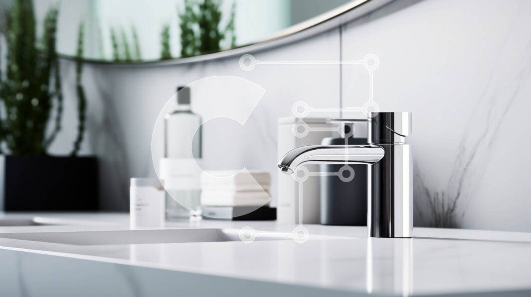 Intra Συλλεκτικό Ξύλινο Παζλ Plywood  4mm - Μοντέρνος νιπτήρας μπάνιου με στρογγυλό καθρέφτη Σε Ξύλινο Κουτί - Διαστάσεις Puzzle: 10x10 cm – 25 κομμάτια