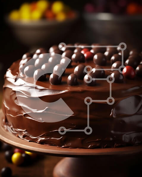 Σετ των 2 Intra Συλλεκτικό Ξύλινο Παζλ Plywood  4mm - Κέικ σοκολάτας με γλάσο σοκολάτας και πασπαλίζουμε από πάνω Σε Ξύλινο Κουτί - Διαστάσεις: 10x10 cm – 25 κομμάτια