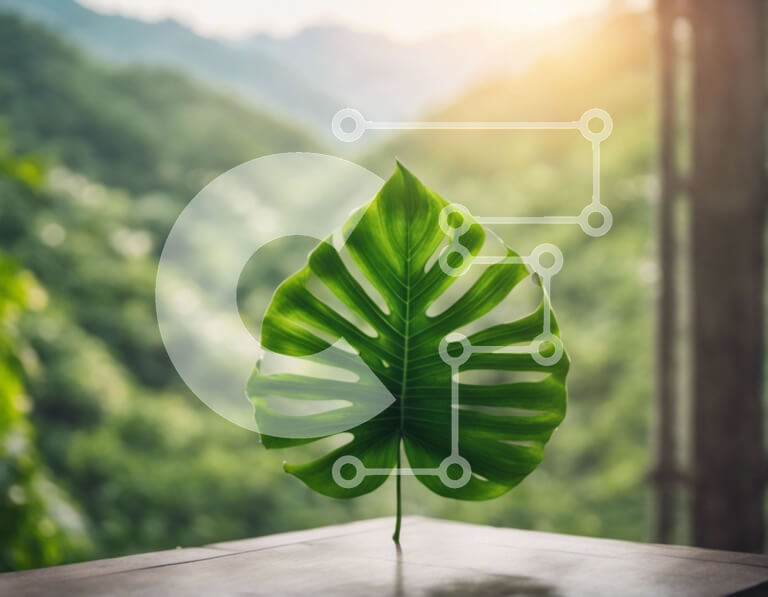 Intra Συλλεκτικό Ξύλινο Παζλ Plywood  4mm - Πράσινο φύλλο σε ένα ξύλινο τραπέζι Σε Ξύλινο Κουτί - Διαστάσεις: 10x10 cm – 25 κομμάτια