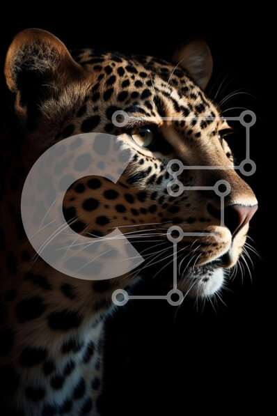 Σετ των 2 Intra Συλλεκτικό Ξύλινο Παζλ Plywood  4mm - Εκπληκτική εικόνα μιας λεοπάρδαλης στο σκοτάδι Σε Ξύλινο Κουτί - Διαστάσεις: 10x10 cm – 25 κομμάτια