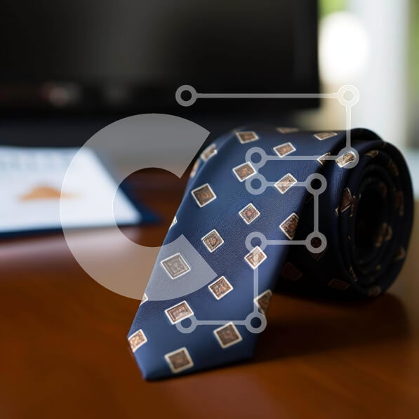 Intra Συλλεκτικό Ξύλινο Παζλ Plywood  4mm - Μαύρο και μπλε δέσιμο σε δρύινο τραπέζι με επαγγελματικά χαρτιά Σε Ξύλινο Κουτί - Διαστάσεις Puzzle: 10x10 cm – 25 κομμάτια