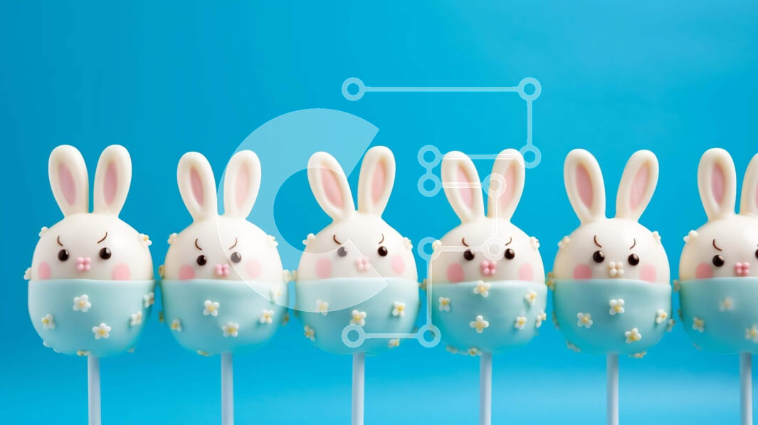 Intra Συλλεκτικό Ξύλινο Παζλ Plywood  4mm - Κέικ Ποπ με πασχαλινό θέμα με κουνελάκια φοντάν Σε Ξύλινο Κουτί - Διαστάσεις: 10x10 cm – 25 κομμάτια