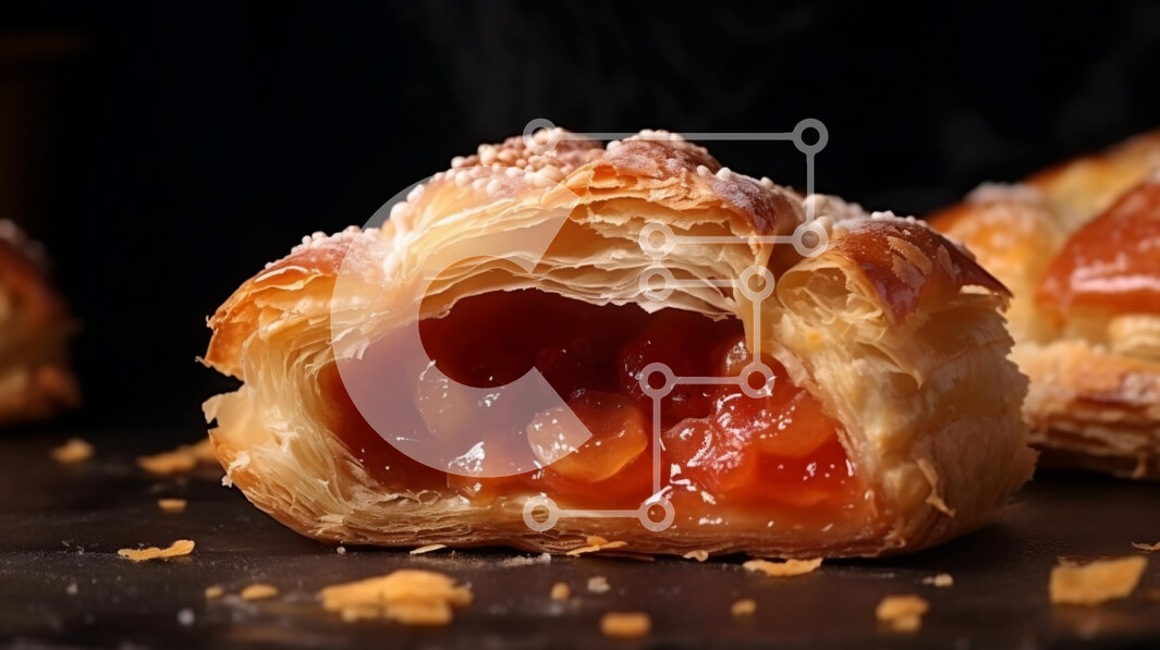 Σετ των 2 Intra Συλλεκτικό Ξύλινο Παζλ Plywood  4mm - Νόστιμη ζύμη με πορτοκάλι σε ένα τραπέζι Σε Ξύλινο Κουτί - Διαστάσεις: 10x10 cm – 25 κομμάτια