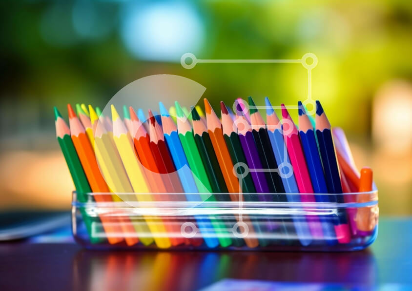 Intra Συλλεκτικό Ξύλινο Παζλ Plywood  4mm - Πολύχρωμα μολύβια σε διαφανές γυάλινο δοχείο Σε Ξύλινο Κουτί - Διαστάσεις: 10x10 cm – 25 κομμάτια