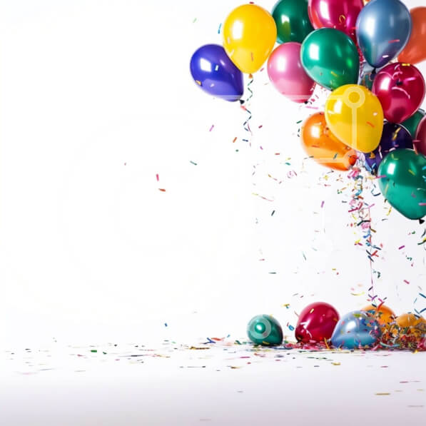 Intra Συλλεκτικό Ξύλινο Παζλ Plywood  4mm - Διασκεδαστική και εορταστική εικόνα με πολύχρωμα μπαλόνια και κομφετί Σε Ξύλινο Κουτί - Διαστάσεις Puzzle: 10x10 cm – 25 κομμάτια