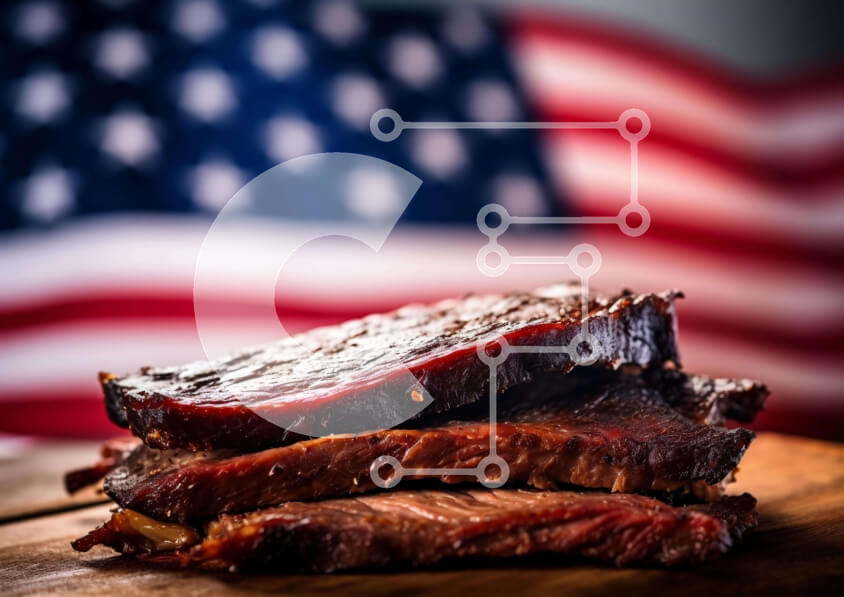 Σετ των 2 Intra Συλλεκτικό Ξύλινο Παζλ Plywood  4mm - Patriotic Beef Ribs: A Delicious Way to Celebrate Σε Ξύλινο Κουτί - Διαστάσεις: 10x10 cm – 25 κομμάτια