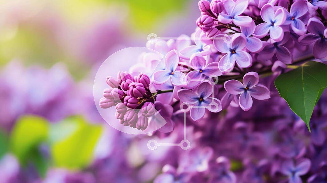 Intra Συλλεκτικό Ξύλινο Παζλ Plywood  4mm - Ανθισμένα μωβ λιλά λουλούδια την άνοιξη Σε Ξύλινο Κουτί - Διαστάσεις: 10x10 cm – 25 κομμάτια