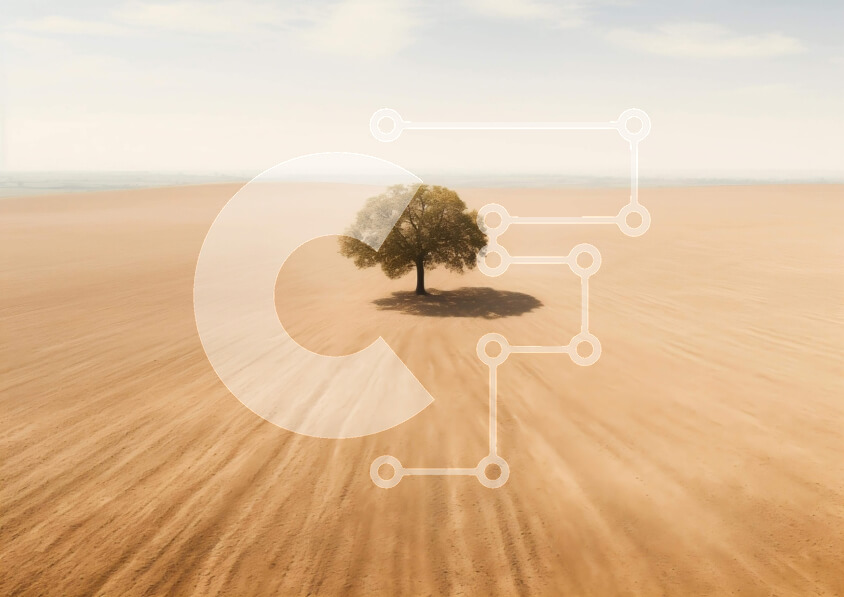 Intra Συλλεκτικό Ξύλινο Παζλ Plywood  4mm - Μοναχικό δέντρο στο αμμώδες πεδίο Σε Ξύλινο Κουτί - Διαστάσεις: 10x10 cm – 25 κομμάτια