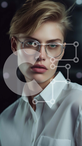 Intra Συλλεκτικό Ξύλινο Παζλ Plywood  4mm - Επαγγελματική γυναίκα που φορά γυαλιά και λευκό πουκάμισο Σε Ξύλινο Κουτί - Διαστάσεις Puzzle: 10x10 cm – 25 κομμάτια