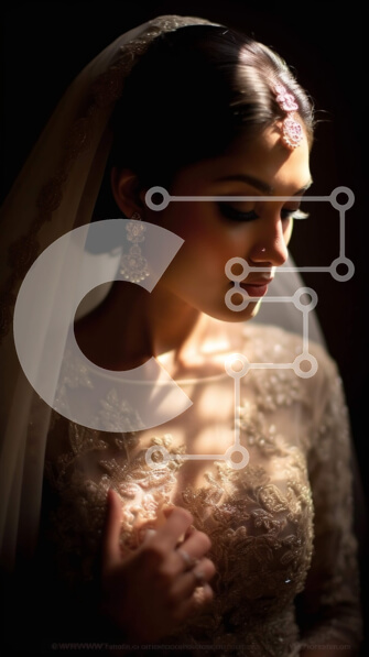 Intra Συλλεκτικό Ξύλινο Παζλ Plywood  4mm - Εκπληκτική φωτογραφία μιας νύφης με νυφικό με πέπλο και κοσμήματα Σε Ξύλινο Κουτί - Διαστάσεις Puzzle: 10x10 cm – 25 κομμάτια