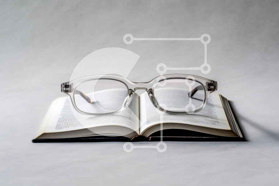 Intra Συλλεκτικό Ξύλινο Παζλ Plywood  4mm - Όμορφη εικόνα ενός ανοιχτού βιβλίου με γυαλιά Σε Ξύλινο Κουτί - Διαστάσεις Puzzle: 10x10 cm – 25 κομμάτια