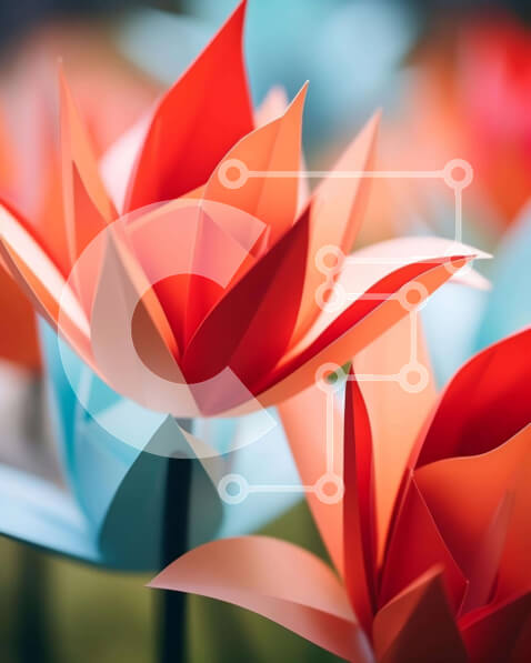 Intra Συλλεκτικό Ξύλινο Παζλ Plywood  4mm - Πολύχρωμη Σύνθεση Origami Σε Ξύλινο Κουτί - Διαστάσεις Puzzle: 10x10 cm – 25 κομμάτια