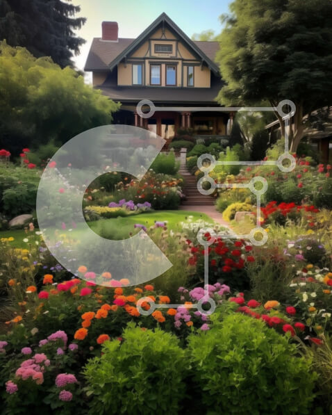 Intra Συλλεκτικό Ξύλινο Παζλ Plywood  4mm - Πανέμορφος κήπος με ποικιλία λουλουδιών και φυτών Σε Ξύλινο Κουτί - Διαστάσεις: 10x10 cm – 25 κομμάτια