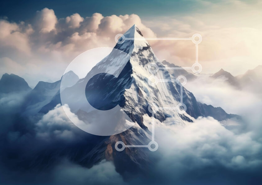 Intra Συλλεκτικό Ξύλινο Παζλ Plywood  4mm - Κορυφή βουνού με τα γύρω σύννεφα Σε Ξύλινο Κουτί - Διαστάσεις: 10x10 cm – 25 κομμάτια