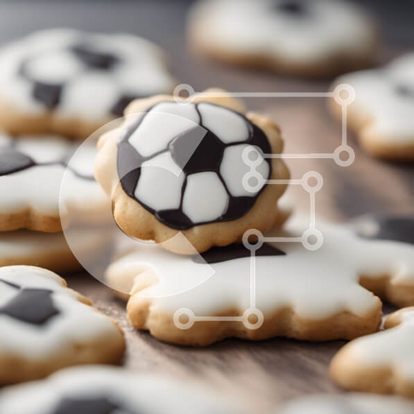 Σετ των 2 Intra Συλλεκτικό Ξύλινο Παζλ Plywood  4mm - Διακοσμημένα μπισκότα με θέμα το ποδόσφαιρο Σε Ξύλινο Κουτί - Διαστάσεις: 10x10 cm – 25 κομμάτια