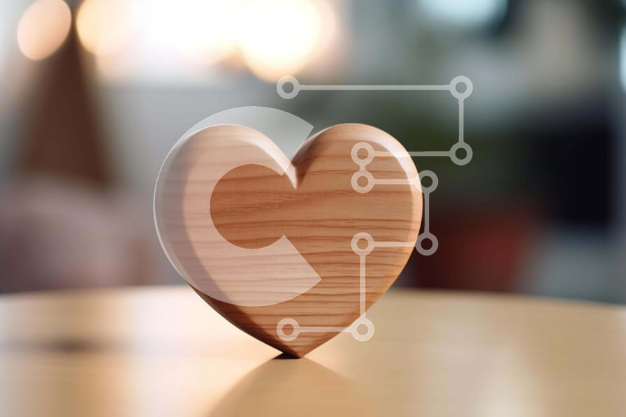 Intra Συλλεκτικό Ξύλινο Παζλ Plywood  4mm - Ξύλινο παιχνίδι σε σχήμα καρδιάς μπροστά από φυτά Σε Ξύλινο Κουτί - Διαστάσεις: 10x10 cm – 25 κομμάτια