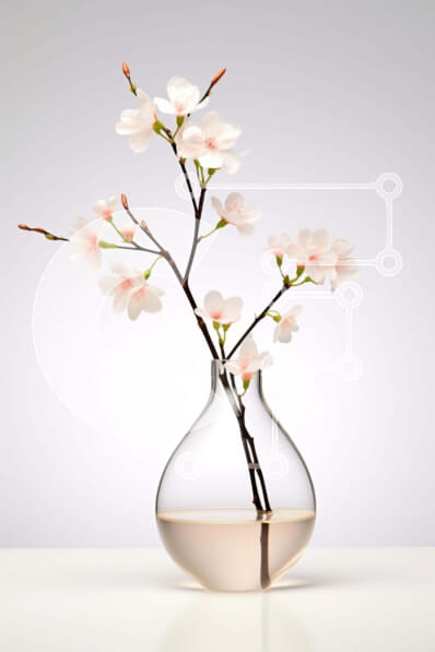 Σετ των 2 Intra Συλλεκτικό Ξύλινο Παζλ Plywood  4mm - Κομψά λευκά λουλούδια σε διάφανο βάζο Σε Ξύλινο Κουτί - Διαστάσεις: 10x10 cm – 25 κομμάτια