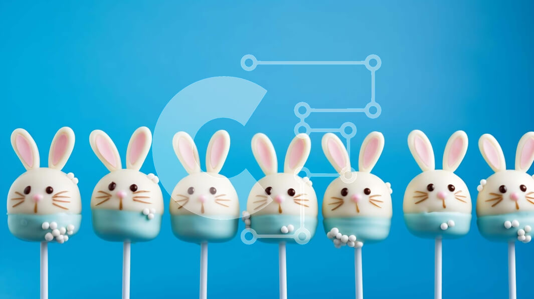 Σετ των 2 Intra Συλλεκτικό Ξύλινο Παζλ Plywood  4mm - Το κέικ λαγουδάκι σκάει σε μπλε φόντο Σε Ξύλινο Κουτί - Διαστάσεις: 10x10 cm – 25 κομμάτια