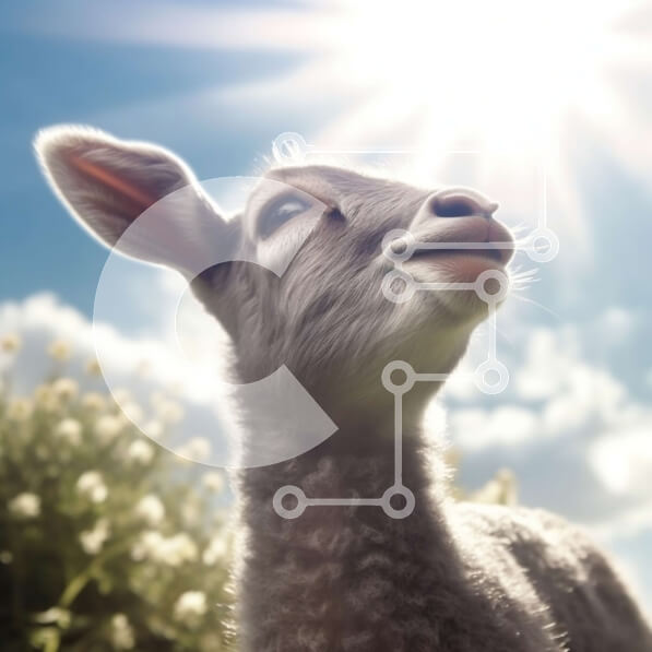 Intra Συλλεκτικό Ξύλινο Παζλ Plywood  4mm - Χαριτωμένη εικόνα ενός αρνιού σε ένα χωράφι Σε Ξύλινο Κουτί - Διαστάσεις: 10x10 cm – 25 κομμάτια